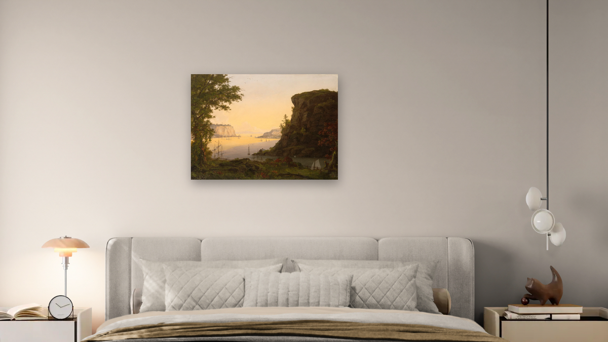 View of Quebec by Frederic Edwin Church, shown at 30 × 40 in (76.2 × 101.6 cm) as gallery-wrapped canvas, bedroom