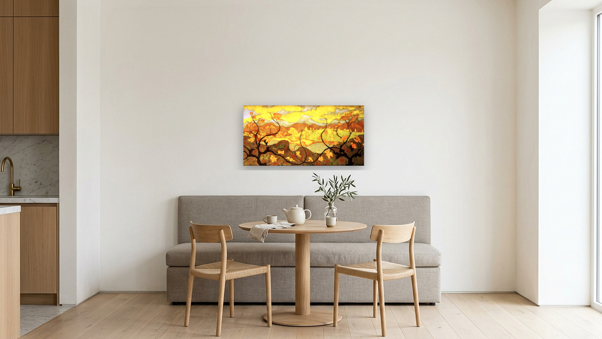 The Vines by Paul Elie Ranson, shown at 20 × 40 in (50.8 × 101.6 cm) as gallery-wrapped canvas, kitchen