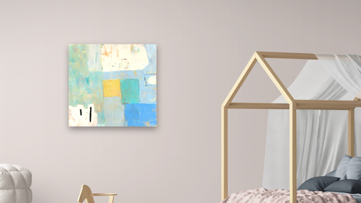 Marsh by Louise Gaskill, shown at 32 × 32 in (81.3 × 81.3 cm) as gallery-wrapped canvas, bedroom