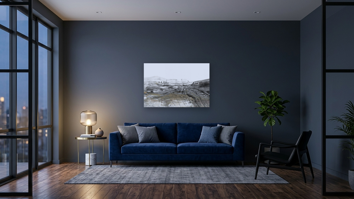 Coast by Dan Hobday, shown at 28 × 42 in (71.1 × 106.7 cm) as gallery-wrapped canvas, den