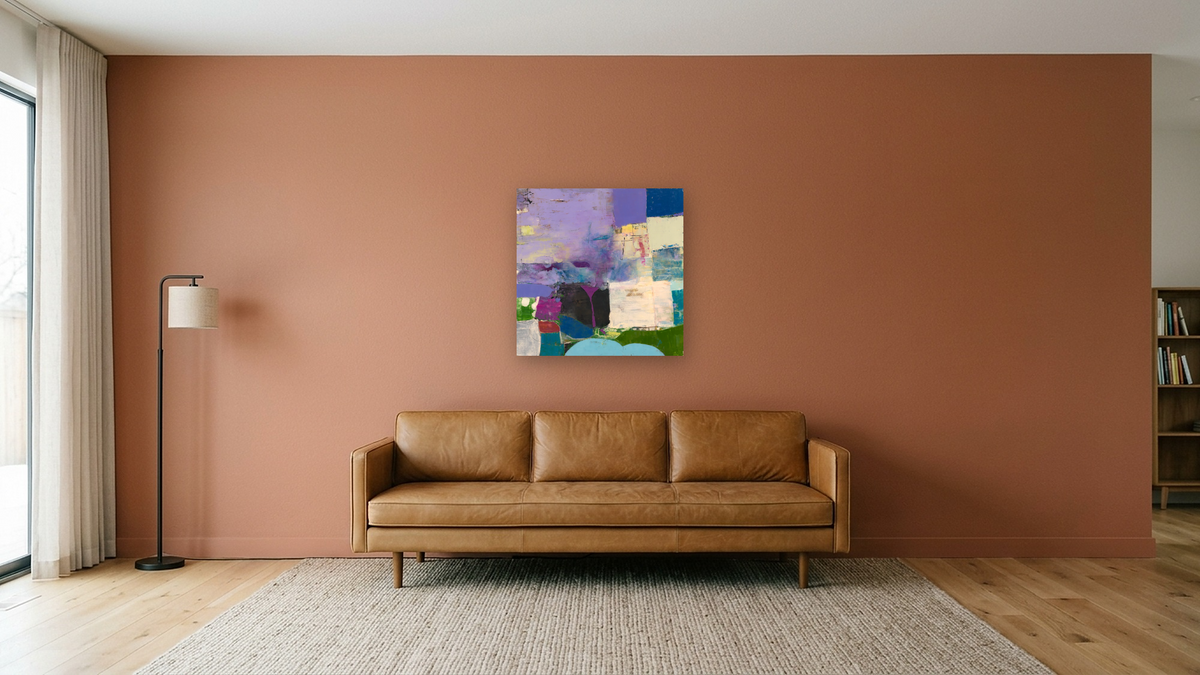 Morning Mist by Louise Gaskill, shown at 32 × 32 in (81.3 × 81.3 cm) as gallery-wrapped canvas, media room