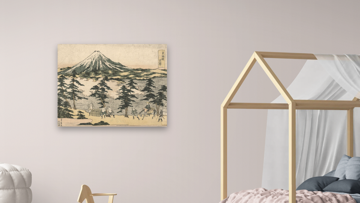 Yoshiwara by Utagawa Toyokuni, shown at 32 × 40 in (81.3 × 101.6 cm) as gallery-wrapped canvas, bedroom