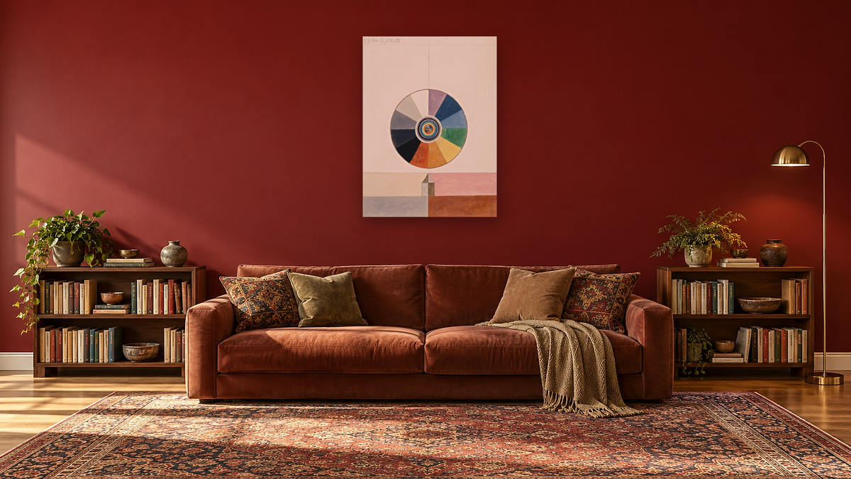 Series VII, No. 7d by Hilma af Klint, shown at 30 × 40 in (76.2 × 101.6 cm) as gallery-wrapped canvas, library