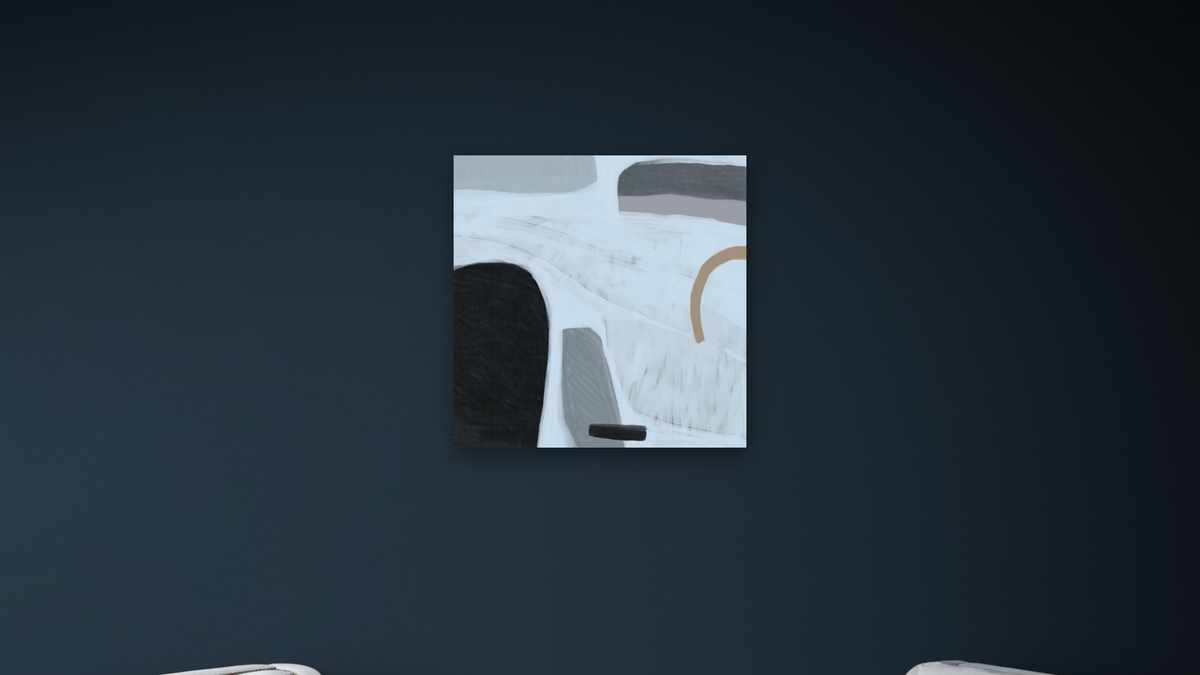 Drop by Dan Hobday, shown at 32 × 32 in (81.3 × 81.3 cm) as gallery-wrapped canvas, office