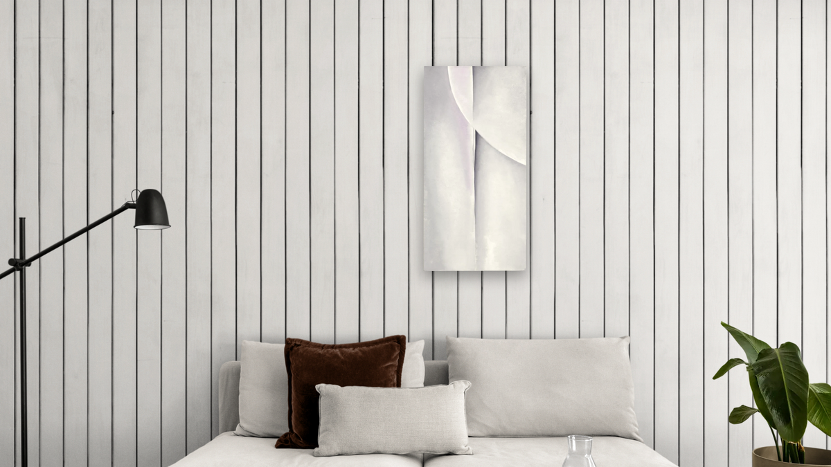 Line and Curve by Georgia O'Keeffe, shown at 20 × 40 in (50.8 × 101.6 cm) as gallery-wrapped canvas, living