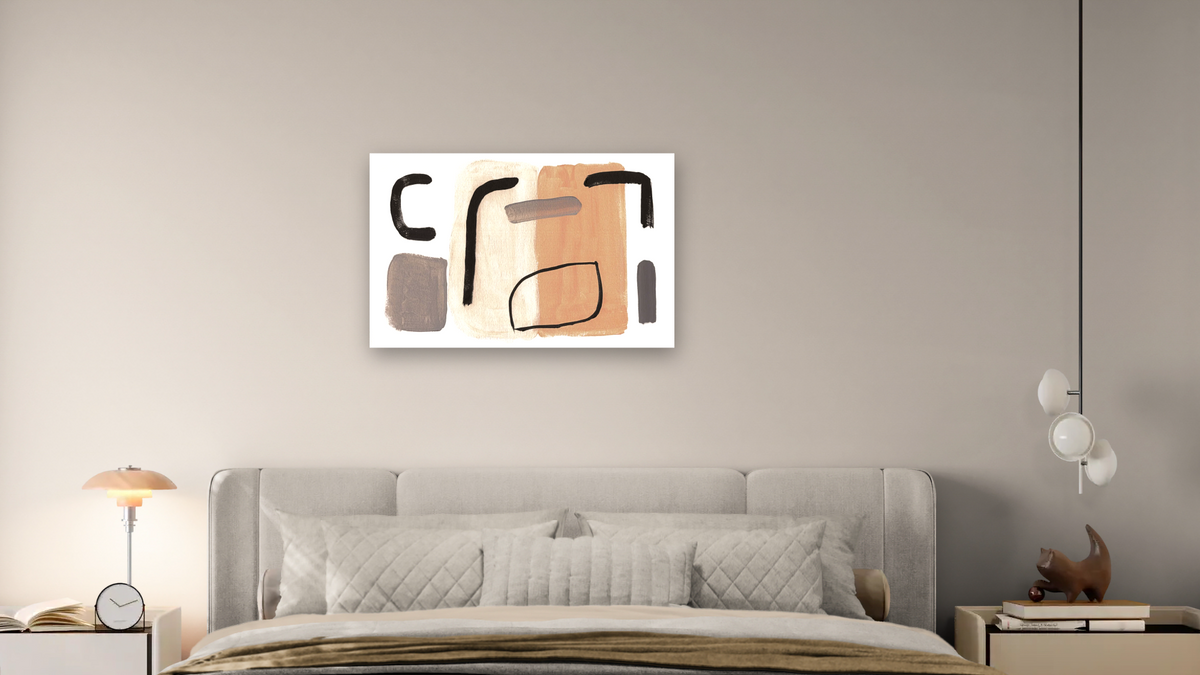 Amsterdam by Dan Hobday, shown at 28 × 42 in (71.1 × 106.7 cm) as gallery-wrapped canvas, bedroom