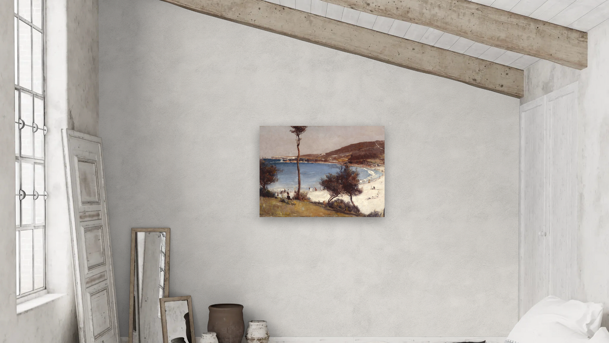 Holiday sketch at Coogee by Tom Roberts, shown at 30 × 40 in (76.2 × 101.6 cm) as gallery-wrapped canvas, bedroom