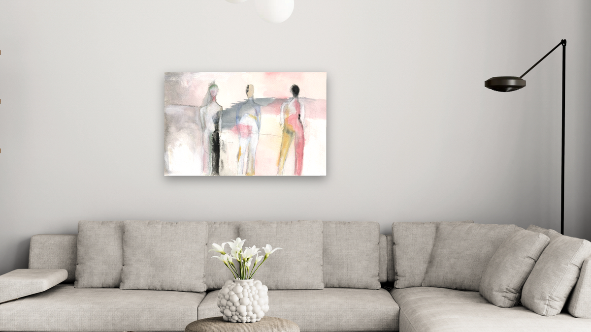 No. 309 by Michelle Oppenheimer, shown at 28 × 42 in (71.1 × 106.7 cm) as gallery-wrapped canvas, living