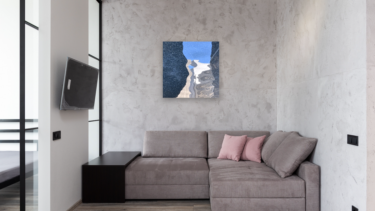 Let's Be Together by Judith Rayl, shown at 32 × 32 in (81.3 × 81.3 cm) as gallery-wrapped canvas, media room