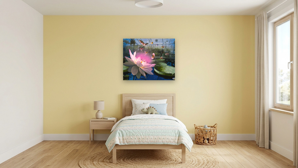 Courtship Behavior by Alexis Rockman, shown at 32 × 40 in (81.3 × 101.6 cm) as gallery-wrapped canvas, kids' room