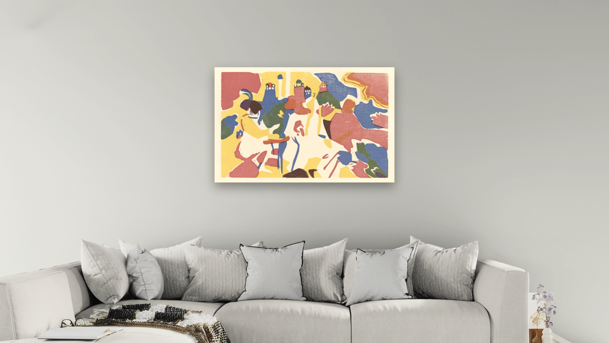 Orientalisches (Oriental), from Klänge by Wassily Kandinsky, shown at 28 × 42 in (71.1 × 106.7 cm) as gallery-wrapped canvas, living