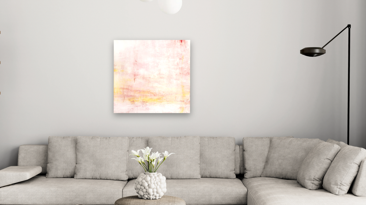 No. 223 by Michelle Oppenheimer, shown at 32 × 32 in (81.3 × 81.3 cm) as gallery-wrapped canvas, living