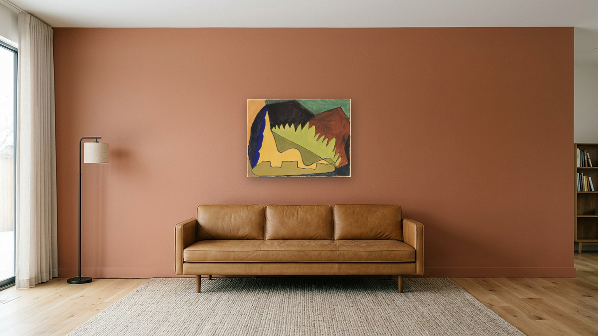 Untitled (#4 in a Portfolio of 24 sketches) by Arthur Dove, shown at 30 × 40 in (76.2 × 101.6 cm) as gallery-wrapped canvas, media room