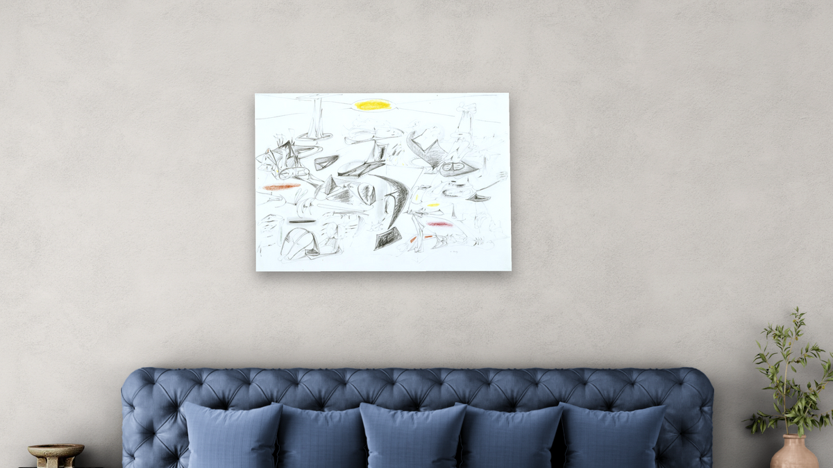 Virginia-Summer by Arshile Gorky, shown at 30 × 40 in (76.2 × 101.6 cm) as gallery-wrapped canvas, bedroom