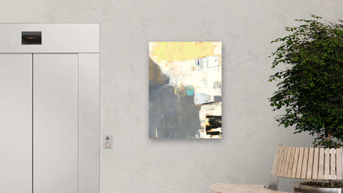 Blue Spot by Louise Gaskill, shown at 30 × 40 in (76.2 × 101.6 cm) as gallery-wrapped canvas, office