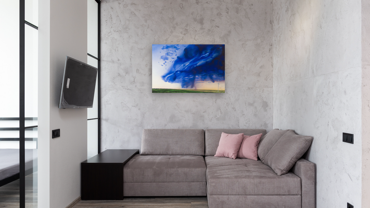 Wind Regime by Alexis Rockman, shown at 28 × 42 in (71.1 × 106.7 cm) as gallery-wrapped canvas, media room