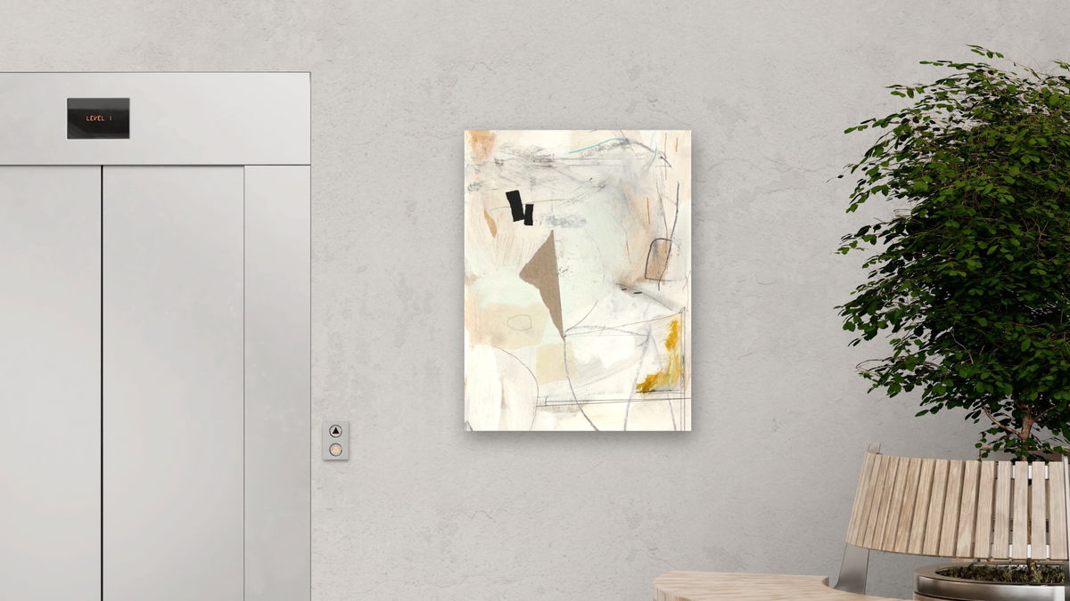 Abstract Layers by Dan Hobday, shown at 30 × 40 in (76.2 × 101.6 cm) as gallery-wrapped canvas, office