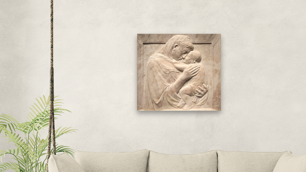 Untitled, shown at 32 × 32 in (81.3 × 81.3 cm) as gallery-wrapped canvas, living
