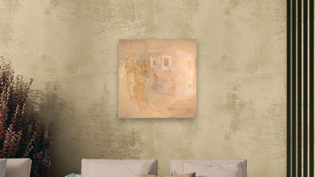 Paysage Cappadoce, shown at 32 × 32 in (81.3 × 81.3 cm) as gallery-wrapped canvas, living