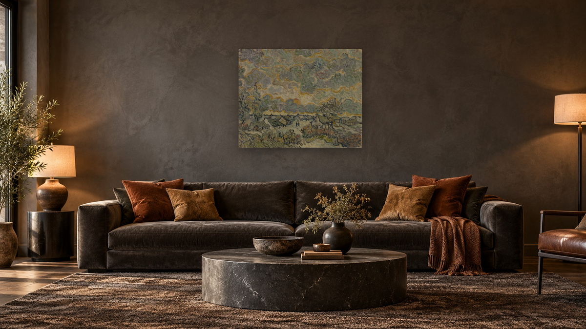 Reminiscence of Brabant by Vincent van Gogh, shown at 32 × 40 in (81.3 × 101.6 cm) as gallery-wrapped canvas, den