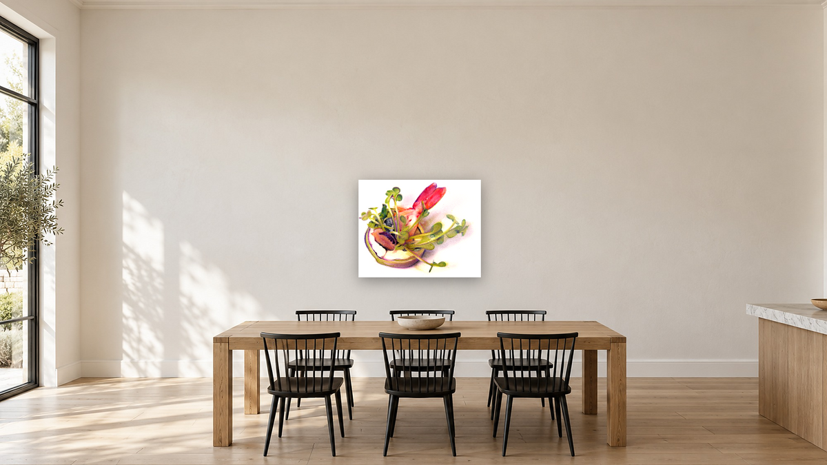 Tofu Roll by Kirsten Söderlind, shown at 32 × 40 in (81.3 × 101.6 cm) as gallery-wrapped canvas, kitchen