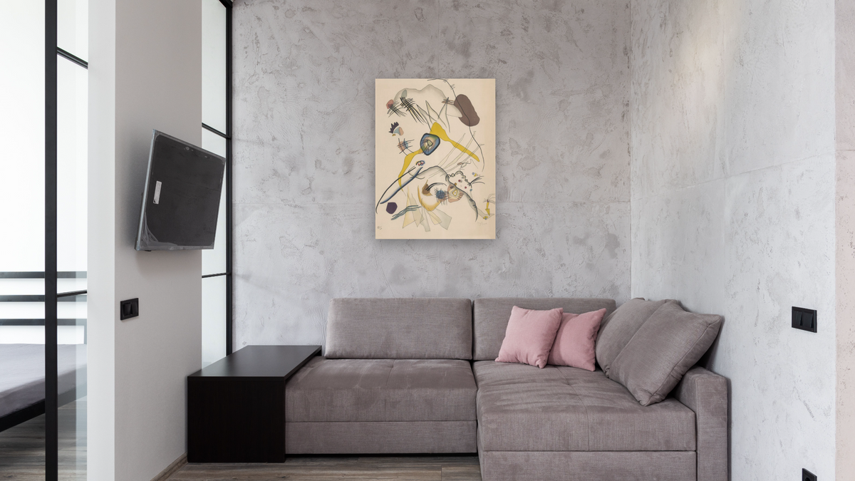 Abstract Composition by Wassily Kandinsky, shown at 30 × 40 in (76.2 × 101.6 cm) as gallery-wrapped canvas, media room