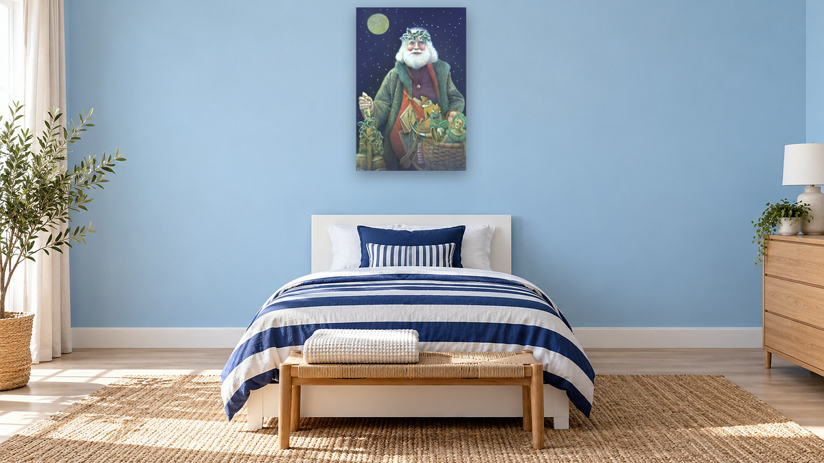 Father Christmas by Kirsten Söderlind, shown at 28 × 42 in (71.1 × 106.7 cm) as gallery-wrapped canvas, kids' room