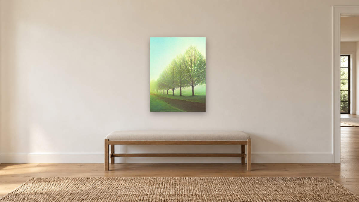 Gentle Path by Kirsten Söderlind, shown at 30 × 40 in (76.2 × 101.6 cm) as gallery-wrapped canvas, hallway