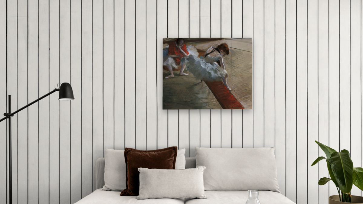Dancers Resting by Edgar Degas, shown at 32 × 40 in (81.3 × 101.6 cm) as gallery-wrapped canvas, living