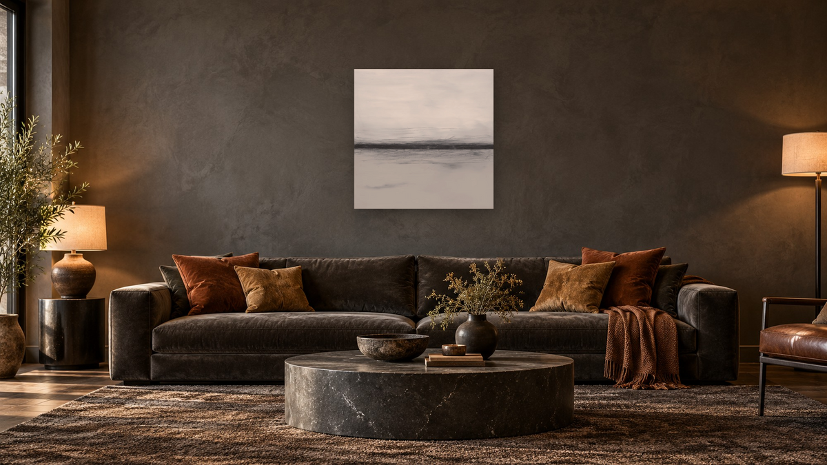 LS No. 231 by Brandon McKenzie, shown at 32 × 32 in (81.3 × 81.3 cm) as gallery-wrapped canvas, den