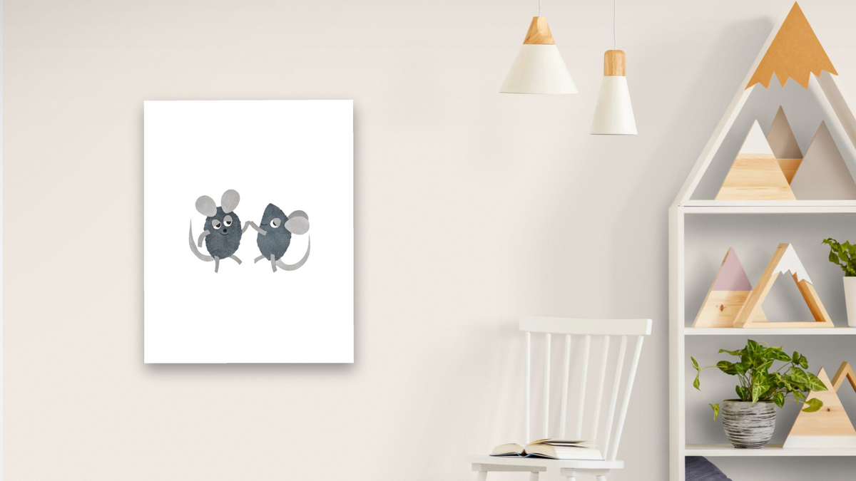 Alexander and the Wind-Up Mouse XV by Leo Lionni, shown at 32 × 40 in (81.3 × 101.6 cm) as gallery-wrapped canvas, nursery