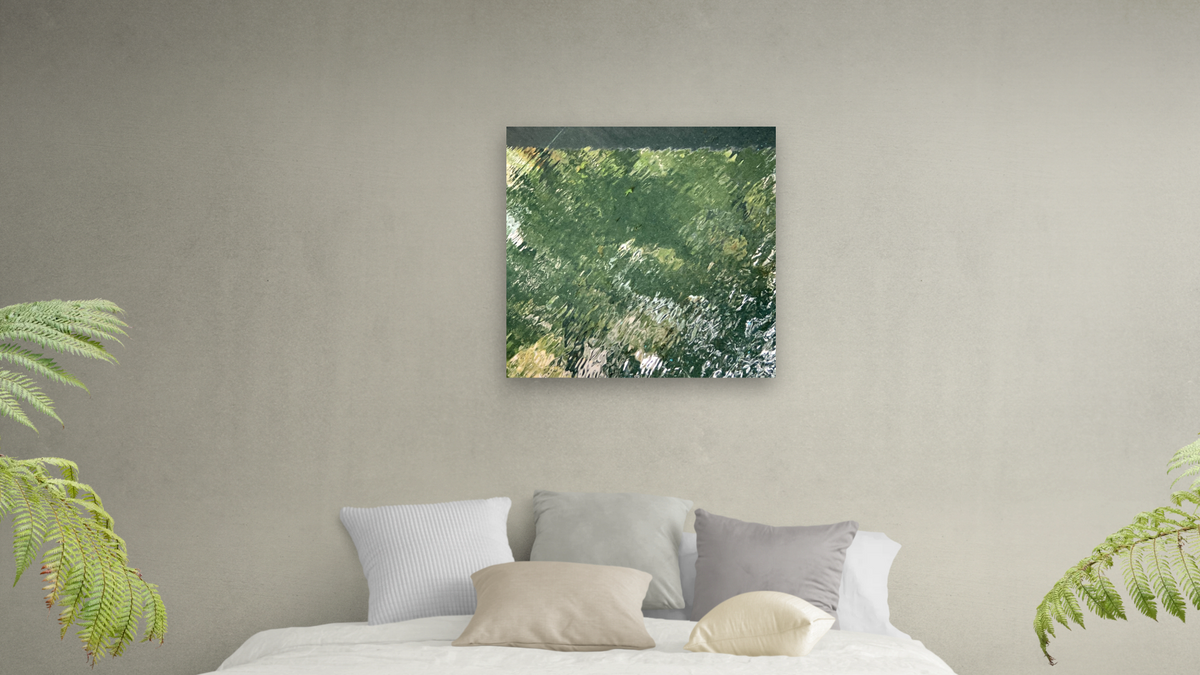 Intermezzo by Judith Rayl, shown at 32 × 32 in (81.3 × 81.3 cm) as gallery-wrapped canvas, bedroom