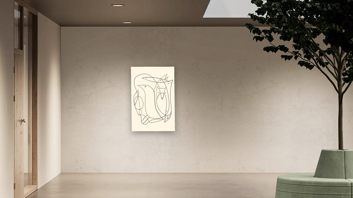 Daily 2 by Dan Hobday, shown at 28 × 42 in (71.1 × 106.7 cm) as gallery-wrapped canvas, office