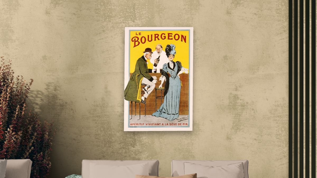 Le Bourgeon Poster by Robert Allouard, shown at 28 × 42 in (71.1 × 106.7 cm) as gallery-wrapped canvas, living