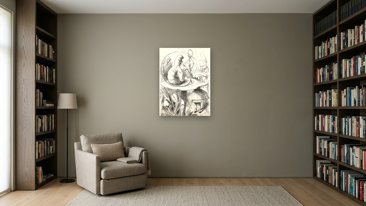 Alice's Adventures in Wonderland by John Tenniel, shown at 30 × 40 in (76.2 × 101.6 cm) as gallery-wrapped canvas, library