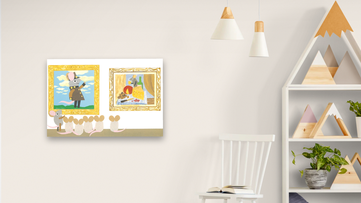 Matthew's Dream IV by Leo Lionni, shown at 28 × 42 in (71.1 × 106.7 cm) as gallery-wrapped canvas, nursery
