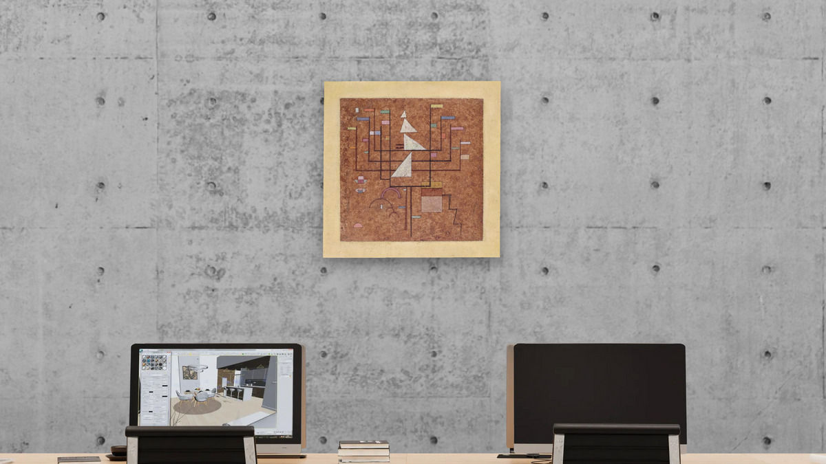 Gelber Rand (Yellow Border), shown at 32 × 32 in (81.3 × 81.3 cm) as gallery-wrapped canvas, office