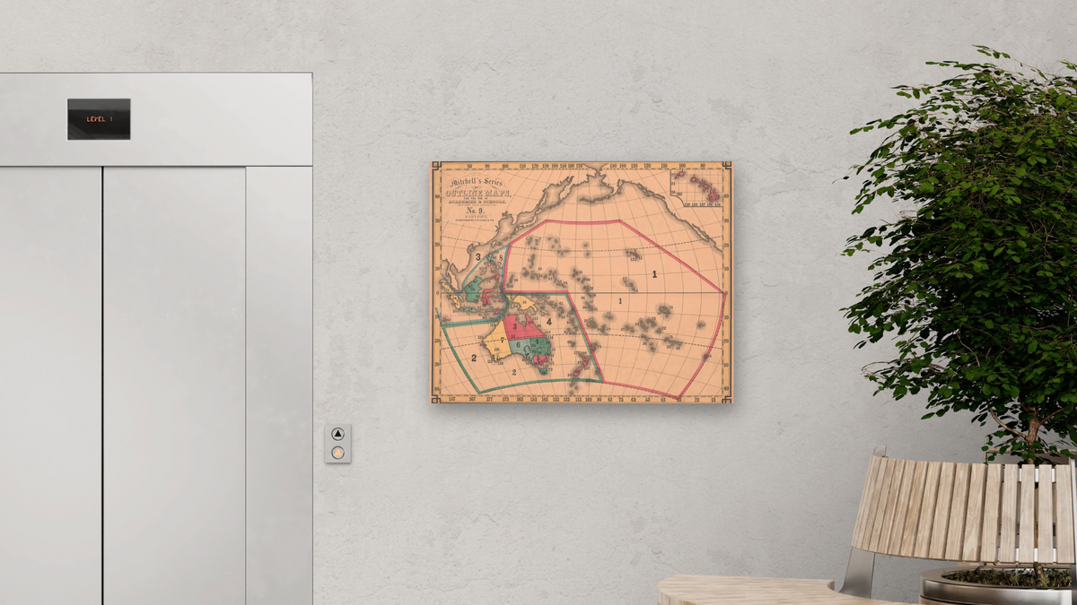Oceanica, shown at 32 × 40 in (81.3 × 101.6 cm) as gallery-wrapped canvas, office