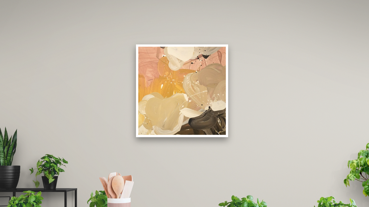 Snack 2 by Nino Yuniardi, shown at 32 × 32 in (81.3 × 81.3 cm) as gallery-wrapped canvas, dining