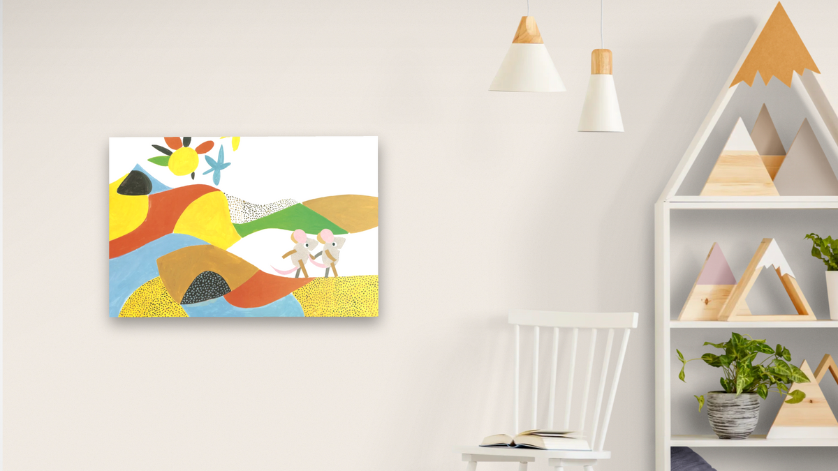 Matthew's Dream VII by Leo Lionni, shown at 28 × 42 in (71.1 × 106.7 cm) as gallery-wrapped canvas, nursery