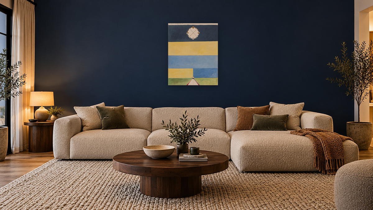 Series VII, No. 3, Appendix d. by Hilma af Klint, shown at 32 × 40 in (81.3 × 101.6 cm) as gallery-wrapped canvas, media room