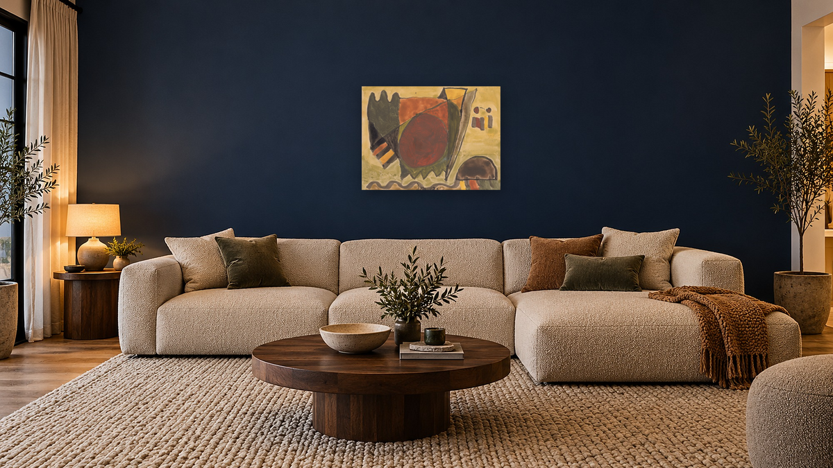 Untitled (Centerport) by Arthur Dove, shown at 30 × 40 in (76.2 × 101.6 cm) as gallery-wrapped canvas, media room