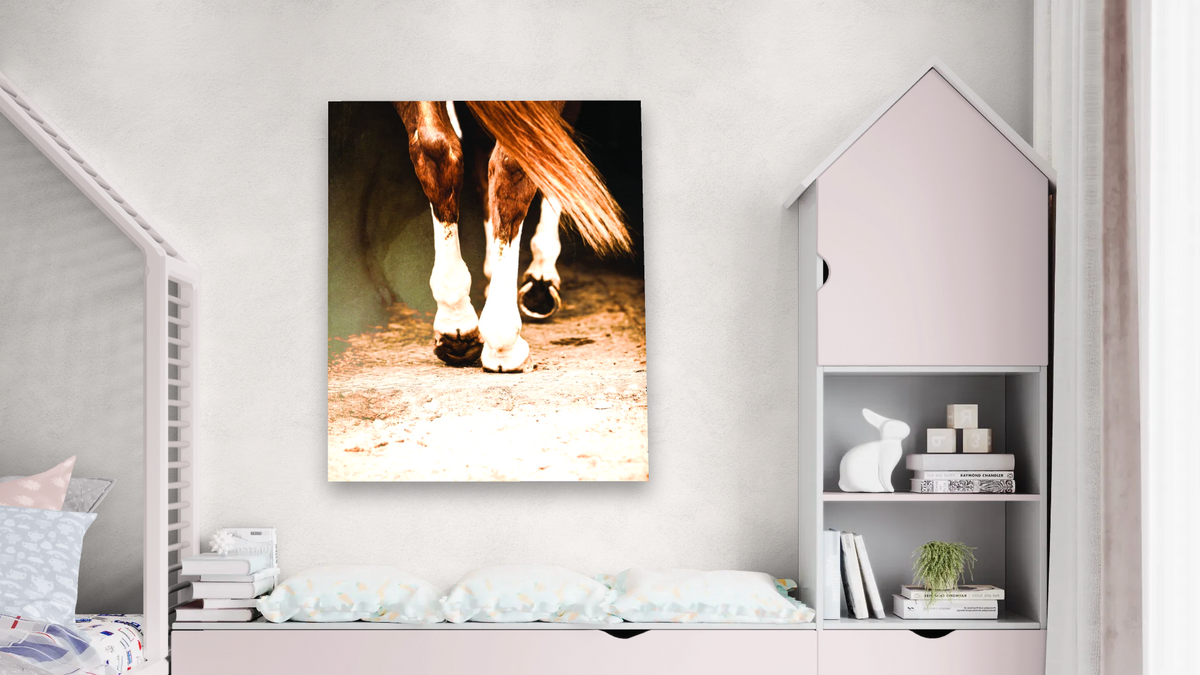 happy trails by Brandon Luther, shown at 32 × 40 in (81.3 × 101.6 cm) as gallery-wrapped canvas, bedroom