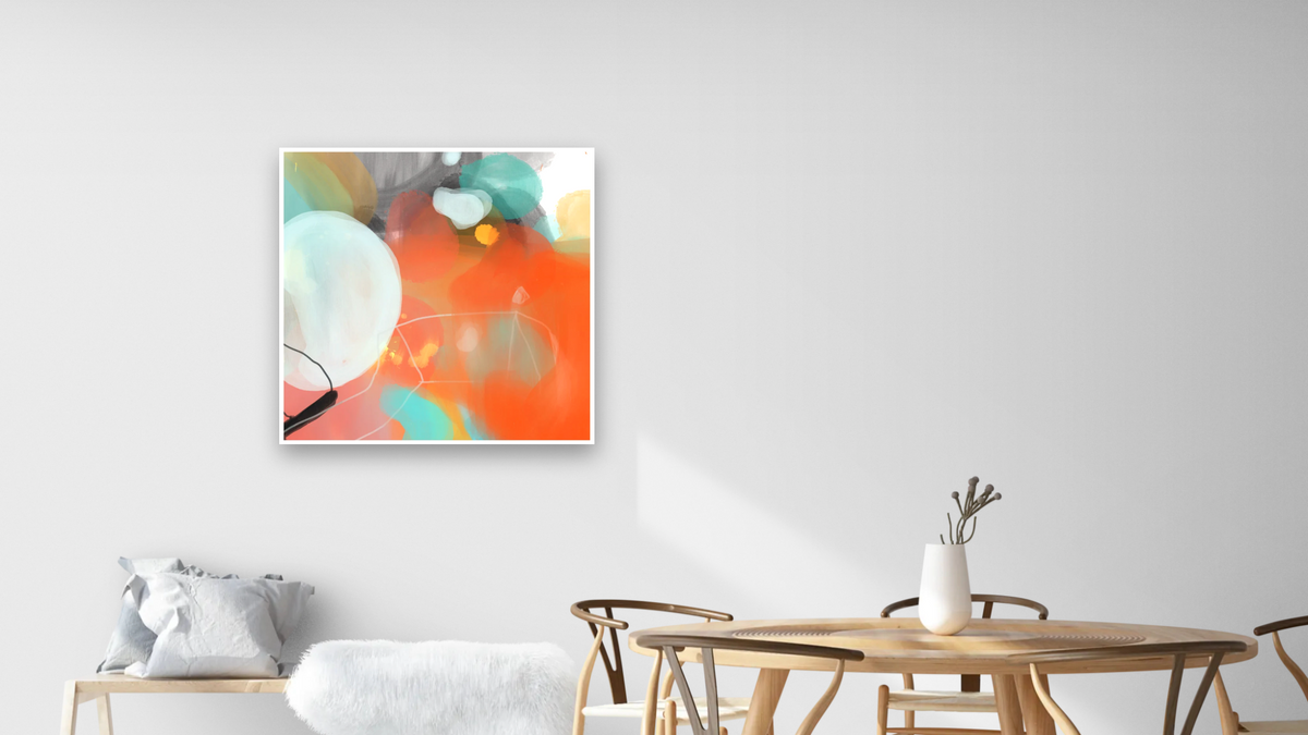 Candy Pop 6 by Nino Yuniardi, shown at 32 × 32 in (81.3 × 81.3 cm) as gallery-wrapped canvas, dining