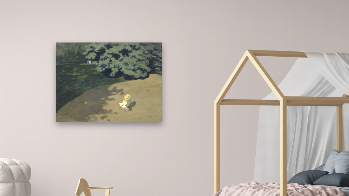 The Ball by Félix Vallotton, shown at 32 × 40 in (81.3 × 101.6 cm) as gallery-wrapped canvas, bedroom