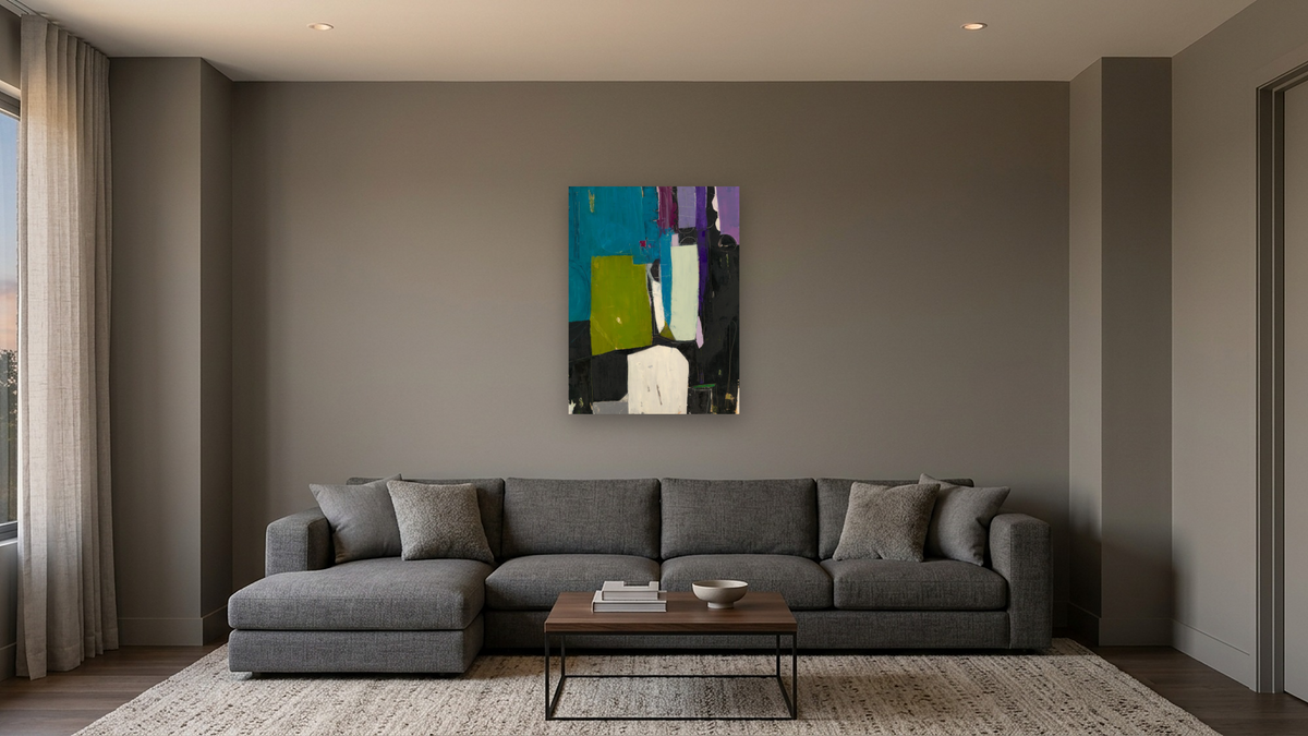 Night by Louise Gaskill, shown at 30 × 40 in (76.2 × 101.6 cm) as gallery-wrapped canvas, media room