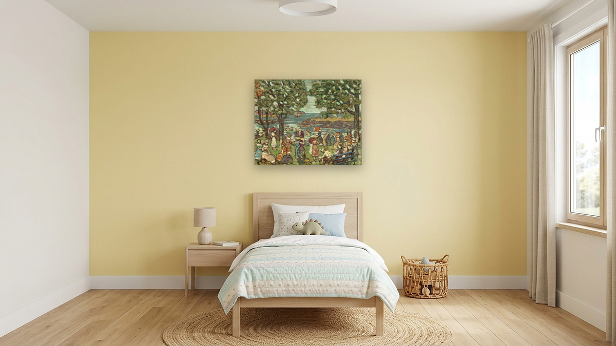Salem Cove by Maurice Brazil Prendergast, shown at 32 × 40 in (81.3 × 101.6 cm) as gallery-wrapped canvas, kids' room