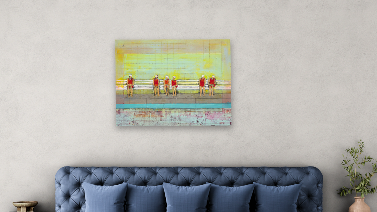 Odd One Out by Dobee Snowber, shown at 32 × 40 in (81.3 × 101.6 cm) as gallery-wrapped canvas, bedroom