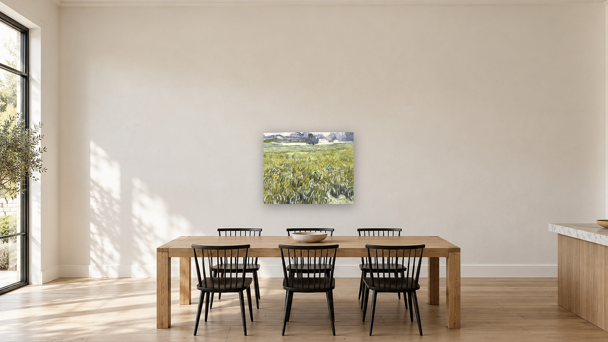 House at Auvers by Vincent van Gogh, shown at 32 × 40 in (81.3 × 101.6 cm) as gallery-wrapped canvas, kitchen