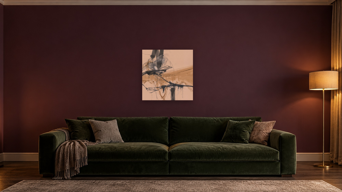 Leaving My Mark I by Kelly O'Neal, shown at 32 × 32 in (81.3 × 81.3 cm) as gallery-wrapped canvas, den